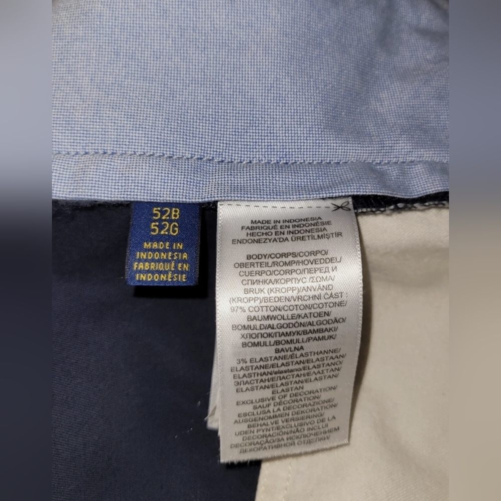 Polo Ralph Lauren Shorts Mens 52B Chino 9" Stretch Classic Fit Navy Blue NEW - Picture 4 of 8